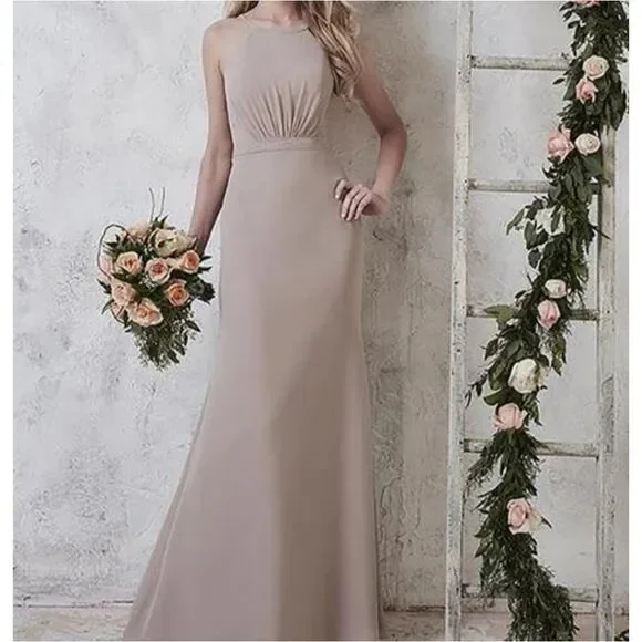 Christina Wu Style 22741 Chiffon Bridesmaid Dress in Claret Color. - Picture 1 of 8